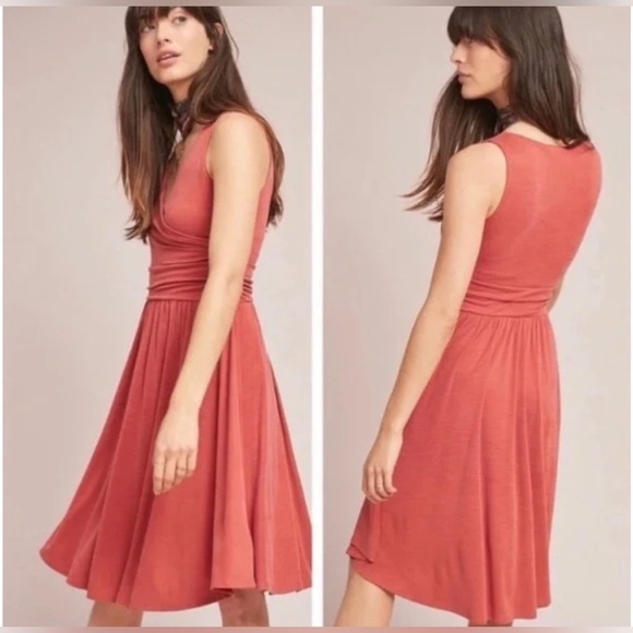 Anthropologie Maeve Dress Nora Burnt Orange Sleeveless Surplice Top Size XS - Picture 2 of 6